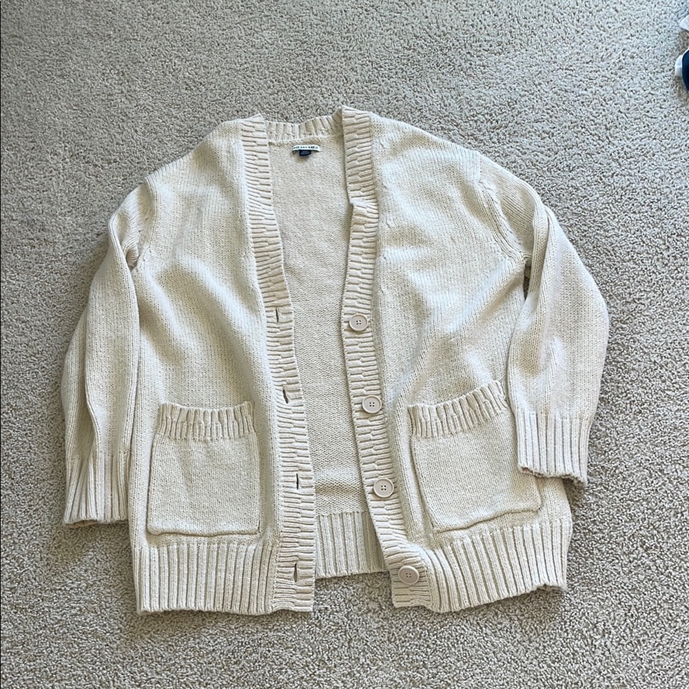 American Eagle Outfitters Cream Knit Cardigan